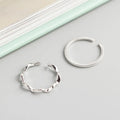 Pure Geometric Mobius 925 Sterling Silver Twist Wave Thin Stackable Rings Women Wholesale