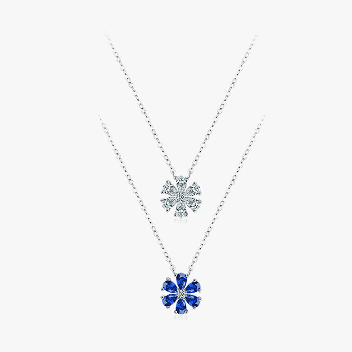 5A Zircon Flower Necklace High Quality S925 Sterling Silver Necklace Valentine's Day Gifts for Lover