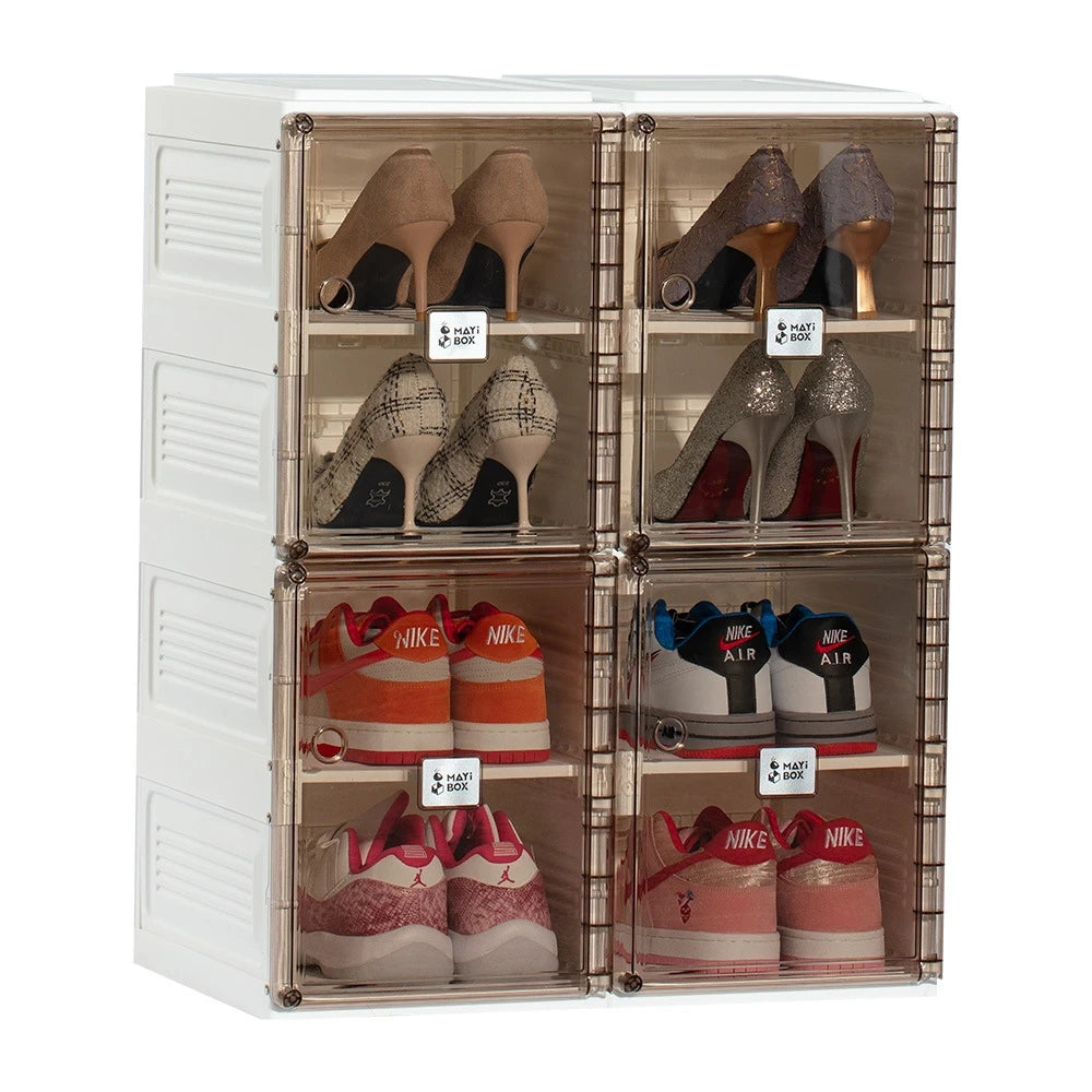 Large Plastic Storage Bins with Lids Containers for Organizing Foldable Storage Boxes with Doors