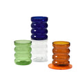 Different Colored Hand Made Borosilicate Ribbed Glass Cups Hot Sale Design Glass Drinking Cups