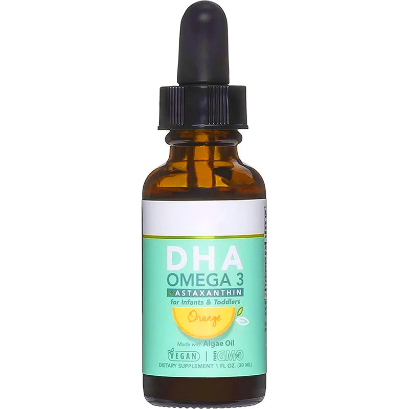 Private Label Oral Liquid Supplement Customized Flavor Algae Oil Drops Omega 3 DHA EPA for Kids Intelligence