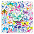 50pcs Hand-painted butterfly Doodle PVC Waterproof Graffiti Animal Sticker Packs for Kids Refrigerator Laptop Luggage Noteboo
