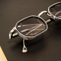 LMA Brand Custom Silver Shades Square Gradient HD Anti Reflective Lens Men Retro Eyewear Women High-Grade Metal Sunglasses 2024
