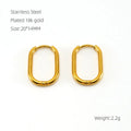 Hot Selling Fashion Big Hoop Earrings18K Gold Plated Stainless Steel Jewelry O Shape Waterproof Jewelry Hollow Hoop Earrings