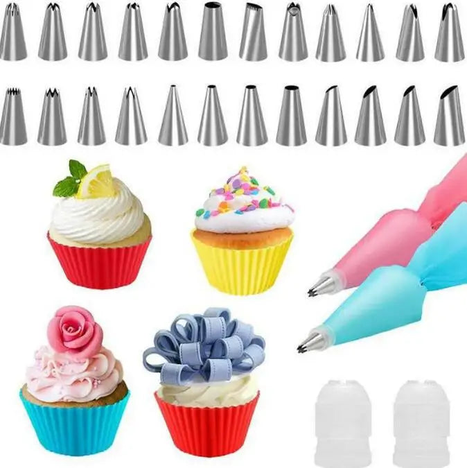 HY 20Pcs Piping Bags and Tips Set Bake Cake Decorating Kit