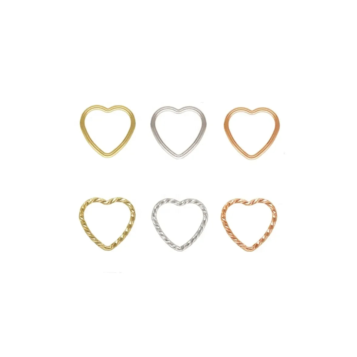 Tiny Gold Filled Heart Rings Women Permanent Jewelry Making 925 Sterling Silver Patterned Ring Connector