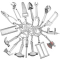 Creative Mini Metal Tool Keychain Men's Keychain Stainless Steel Car Key Ring Personality Simulation Spanner Key Chain Pendant