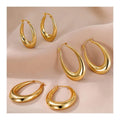 HOVANCI Latest Gold Earring Designs Jewelry Women for Wholesale Waterproof Trendy Stainless Steel Chunky Earring