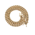 SC003 10mm Gold Plated Stainless Steel Geometric Cuban Link Chain Hip Hop Trendy Anniversary Gift Necklace