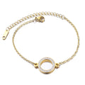 New Arrival Delicate Cute Fashion Circle Charms 18K Gold Plated High Polish Stainless Steel Adjustable Length 1 Raw Bracelet