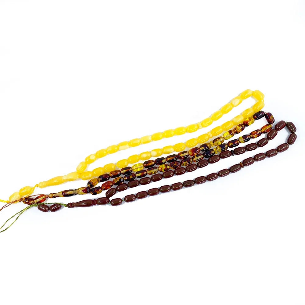 7*10mm 33Beads Muslim Rosary Resin Amber Jewelry Prayer Beads Saudi Arabia Style Worry Beads