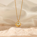 New Irregular Shell Pendant Necklace 18K Gold Plated Non-glossy Stainless Steel Eight-pointed Star Pendant Necklace for Women