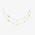 FUAMAY Fashion 18K Gold Plated 925 Silver Geometric Charm Necklace Women Golden Pave Zircon Geometric Sparkle Chain Necklace