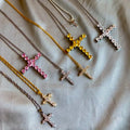 Dylam Cross Necklaces Different Size Cross 925 Sterling Silver Necklace Jewelry Gold Plated Pendant Silver Necklace for Women
