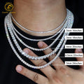 Dropshipping 925 Silver Moissanite Tennis Chain 2mm 3mm 4mm 5mm 6.5mm Diamond Jewelry Moissanite Bracelet Necklace with GRA
