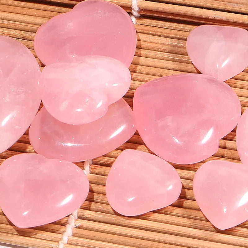 DIY Natural Rough Rose Quartz Processing Beautiful pink Crystal Heart for Sale