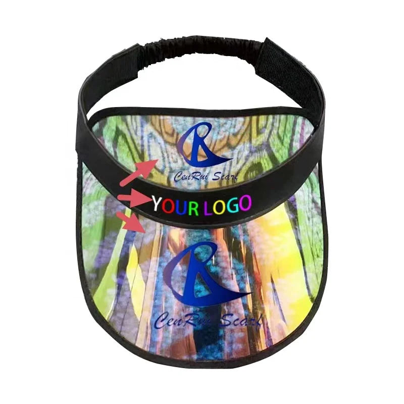 Uv Protective Plastic Laser Quality Sun Visors Hat Adult Transparent Tornasol Protect Pvc Beach Sun Visor  for Men & Women