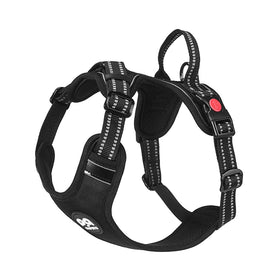 2026 Customizable Reflective Nylon Dog Harness Soft Mesh Padded Pet Puppy Vest for Medium to Large Dogs No Pull Feature