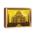 Indian Building Paper Cut Light Box Taj Mahal Picture Attraction Landscape Die Cut Painting Framed Wall Art for Home  Decor