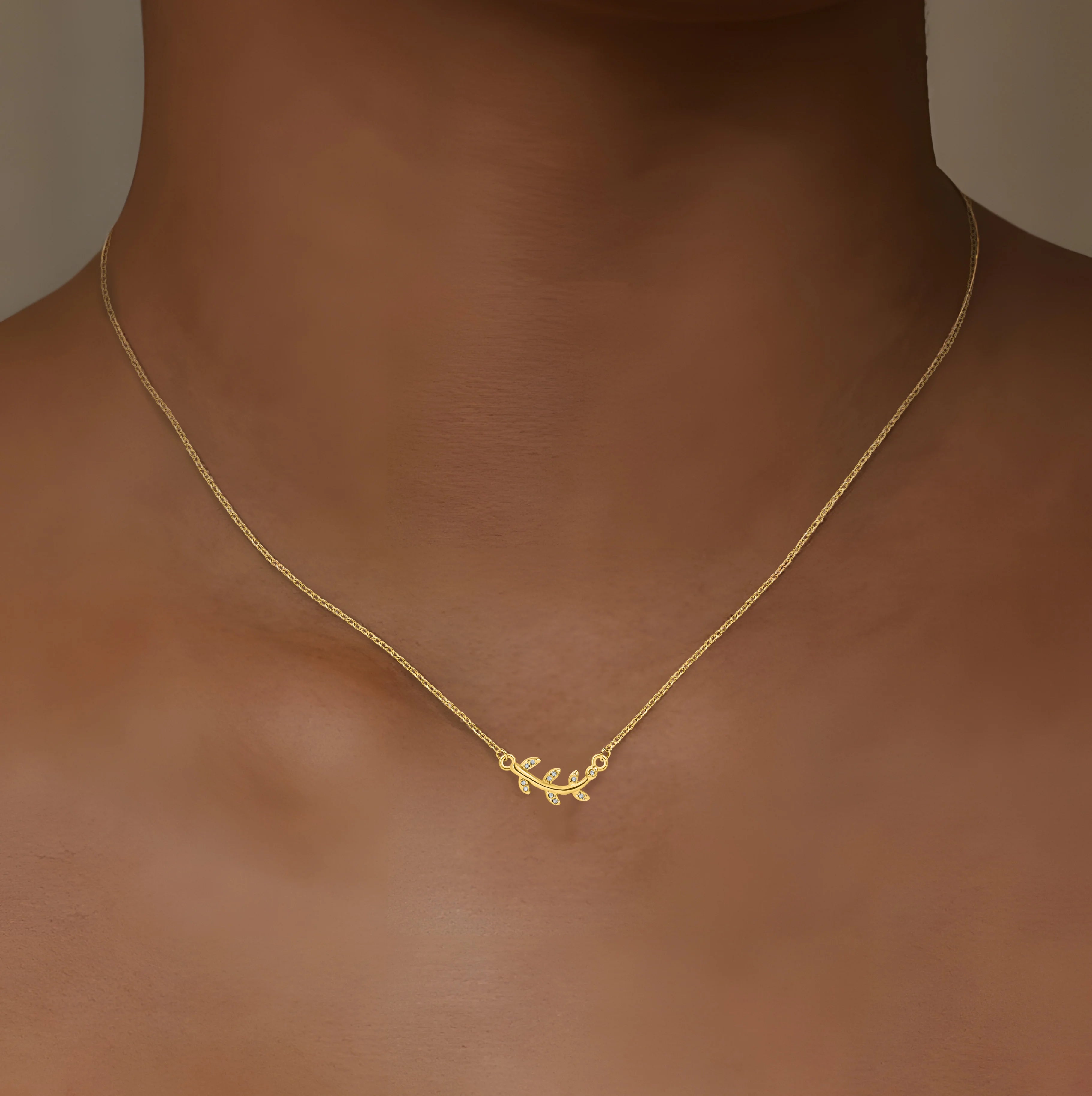 Zesenlin Custom Full Stainless Steel Leaf Necklaces Gold Silver Plated Leaves Crystal Necklace for Women