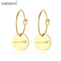 SP-LAM Gold Hoop Stainless Steel Round Dangle Girl Woman Earing Party Charm Women Fashion Earring
