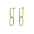 LOZRUNVE Wholesale Jewelry New Fashion Jewelry 925 Sterling Silver Gold Plated Chain Link Drop Earring
