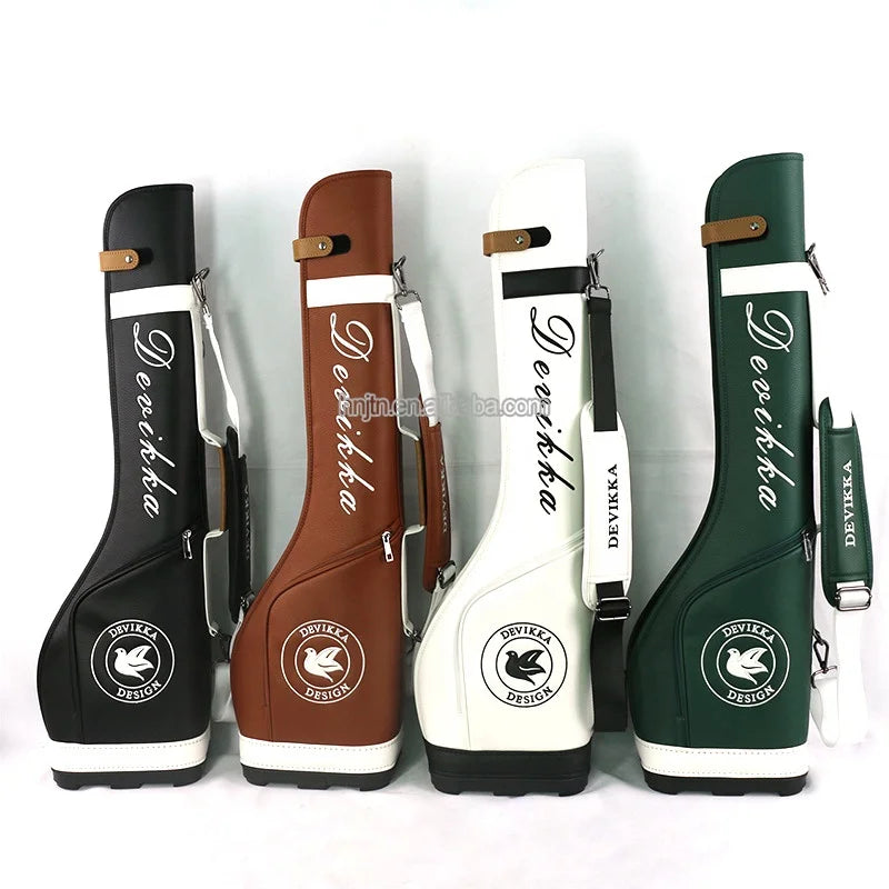 New Type Waterproof Customize Pu Leather Club Travel Golf Gun Bags Manufacturer Golf Bag Pu for Sale