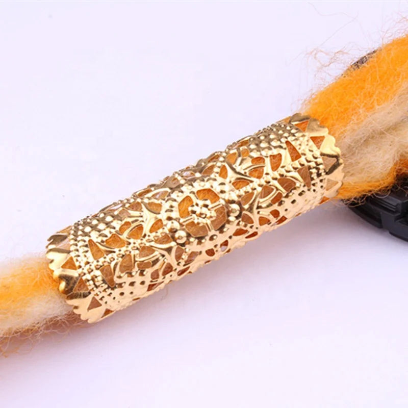 Wholesale Hollow-out Dreadlocks Hair Braid Cuff Hair Beads for Synthetic Braid Hair Decoration Accessories