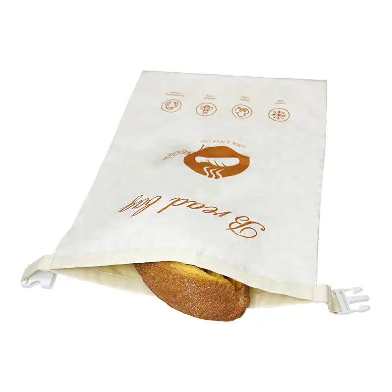 Factory Priced Custom Printed Reusable Cotton Bread Packing Bag with Beeswax Liner Eco-Friendly Folding Style