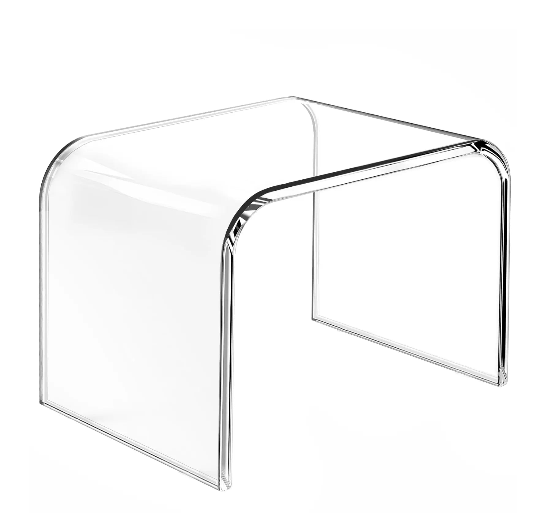 Clear Acrylic Non-Slip Bathroom Step Stool with 250lbs Capacity for Bathroom or Warehouse Use