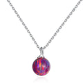 Fine Jewelry 925 Sterling Silver Simple 6MM Opal Ball Pendant Necklace for Women Girls