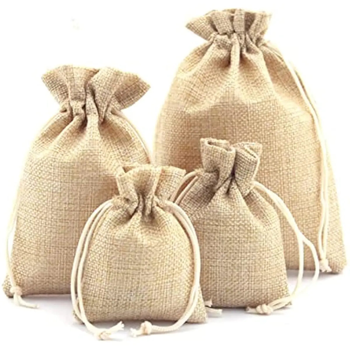 7x9cm Burlap Gift Bags with Drawstring  Reusable Linen Sacks Bag for Wedding Favors Party DIY Craft Can Customize the Logo