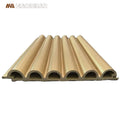 160x3000mm Eco-Friendly Modern Waterproof Gold Metal Textured Interior WPC Fluted Half Round Grille Wall Panel