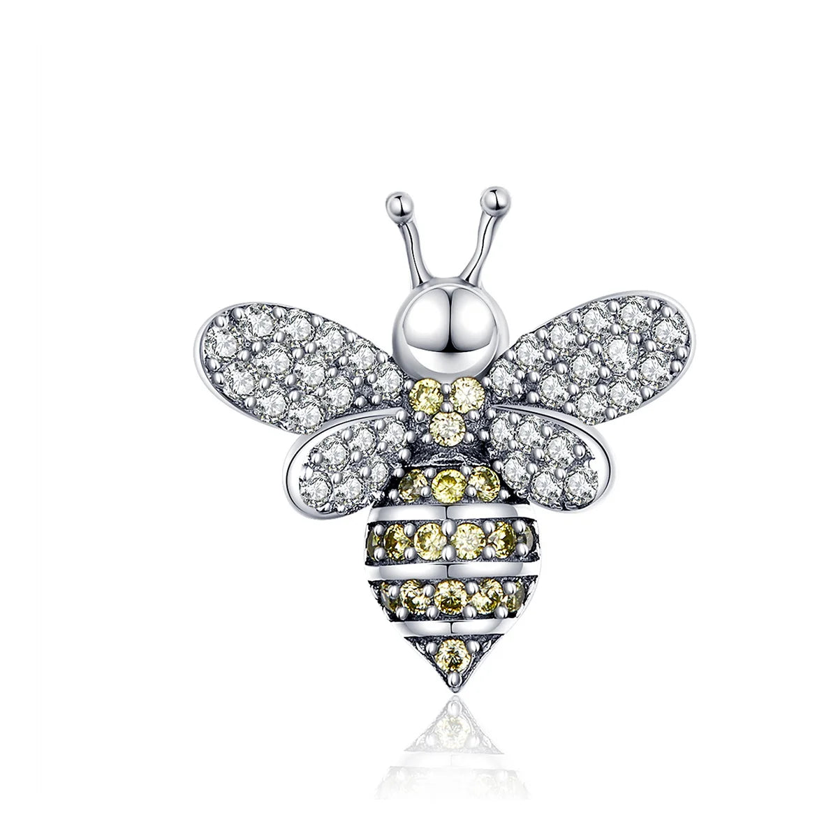 925 Sterling Silver Silicone Bee Charm Beads for Original Bangle & Bracelet Women Jewelry Pendant Gift DIY SCC1194