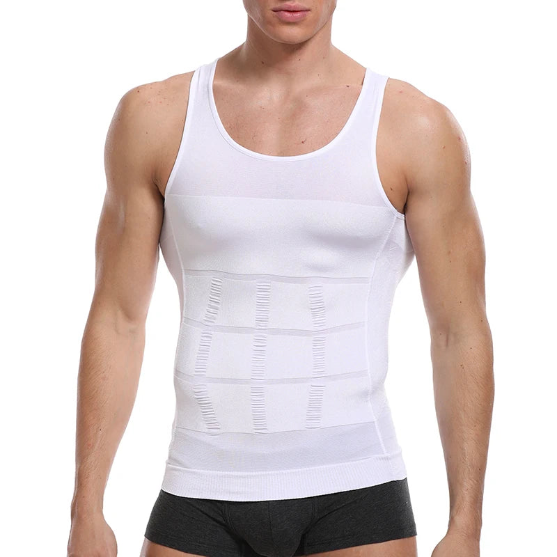 KSY Compression Shirts for Men Shapewear Vest Body Shaper Abs Abdomen Slim Tank Elastic Top Undershirt
