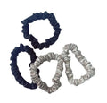 Silk Hair Ties Satin Hair Scrunchies Black Small Mini Scrunchies for Women Thick Hair Accessories