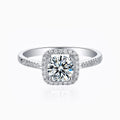 SGARIT 14K White Gold 1.00 Carat Moissanite Cluster Ring D Color Halo Wedding Engagement Ring Wholesale Jewelry for Women