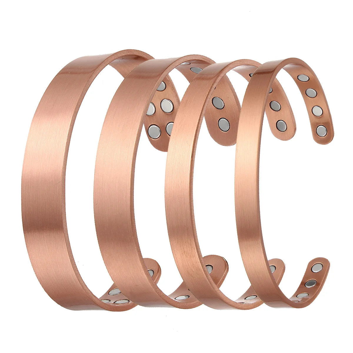 Wholesale Magnetic Pure Red Copper Bracelet Health Energy Magnet Cuff Bangles Jewelry Supply for Gift