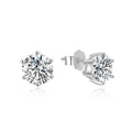 RINNTIN SE335 Engagement Wedding Jewelry Real 925 Sterling Silver Shiny Diamond Cut Rhodium Plated Zircon Stud Earrings