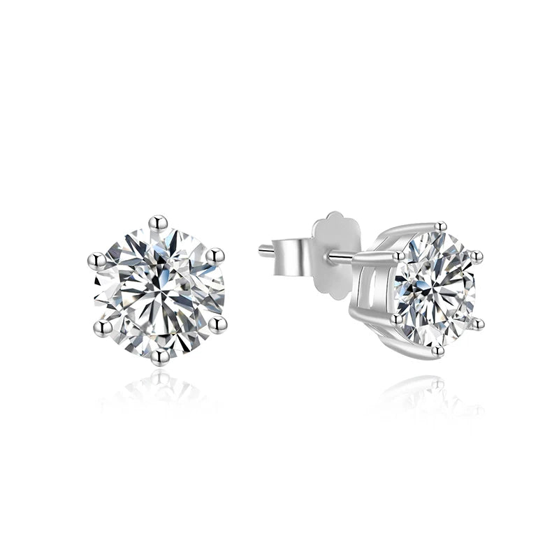 RINNTIN SE335 Engagement Wedding Jewelry Real 925 Sterling Silver Shiny Diamond Cut Rhodium Plated Zircon Stud Earrings