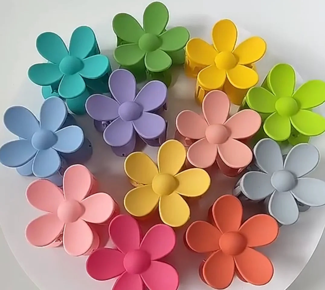CN Fashionable Korean Small Acrylic Plastic Daisy Hair Clip Accessories for Women Flower Hair Claw Clips