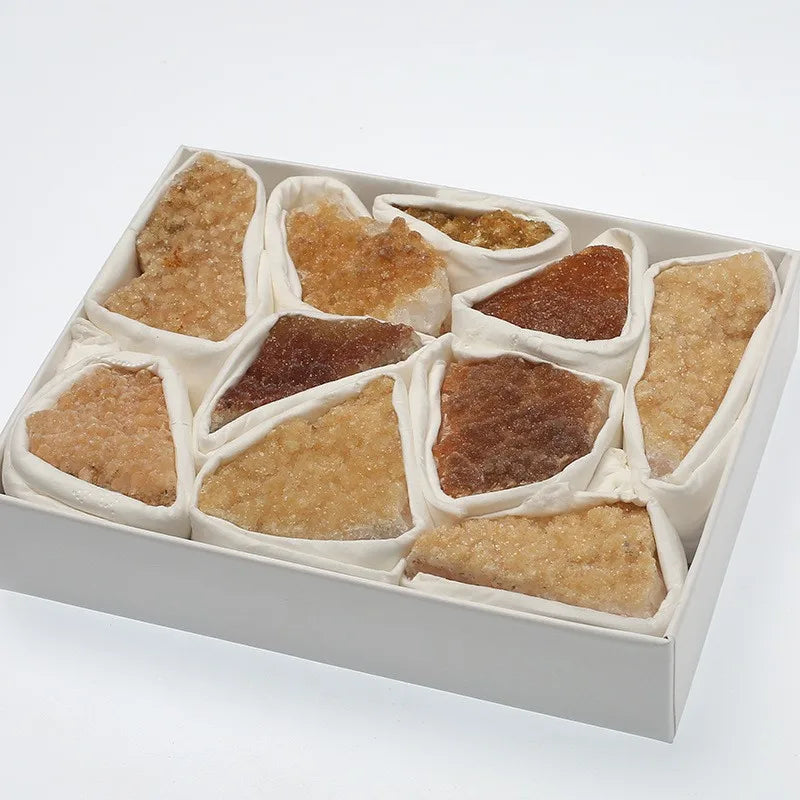 HZ Wholesale Crystals Yellow Crystal Cluster Raw Set Healing Stone Rough Quartz Crystal Crafts