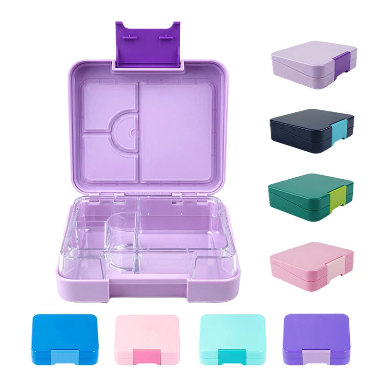 Cute School Bento Lunch Box for Kids Mini 4 Compartment Bento Box Kids Children BPA Free Loncheras School Food Storage