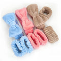 Hair Accessories Skincare Spa Wristband Makeup Facial Wrist Bands Bow Face Wash Headband Sets Make up Hair Band