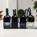 8ml Black Square for  Glass Bottles with Wooden Cap Empty Car Air Freshener Glass Diffuser Screw Cap Sealing