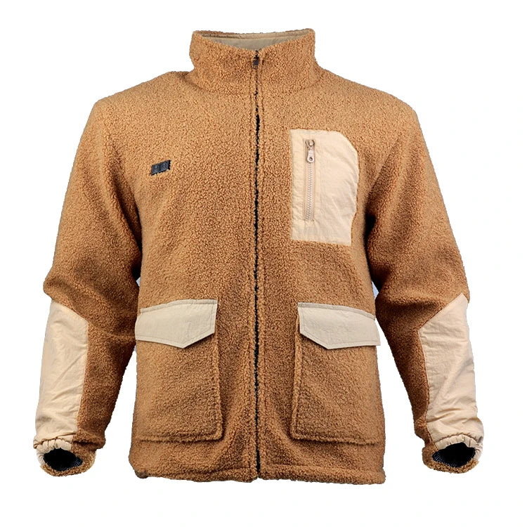 2 in 1 High Collar Carbon Fiber Heating Elements Thick Polar Fleece Heated Jacket