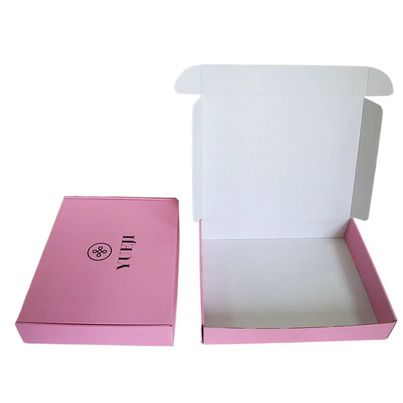 Custom logo Small White Black pink Kraft Corrugated Cardboard Gift Package Box Clothing Packaging Paper Shipping Box