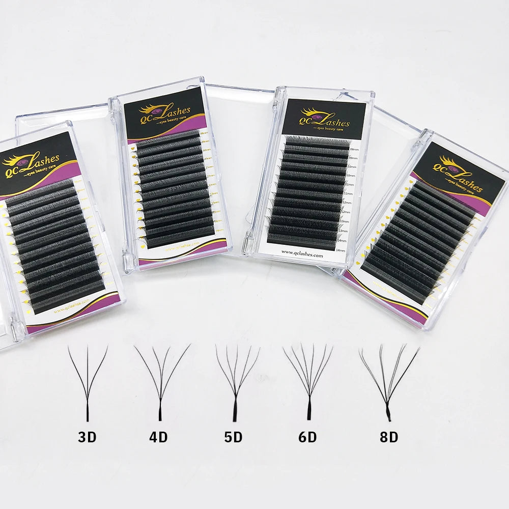 Hand Made Lash Extensions YY 3D-8D W Shape Volume Eyelash Extension  Natural Soft Matte 3D 4D 5D Clover Lashes YY Lash