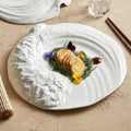 Wholesale  White Triangle Ceramic Vajilla Matte Porcelanas Rich Textures Individuality Glossy Appetizers Pates Design
