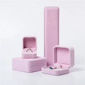 Wholesale Velvet Pink Storage Display Box for Rings Pendants Necklaces Bracelets Bangles-Gift Jewelry Packaging Box